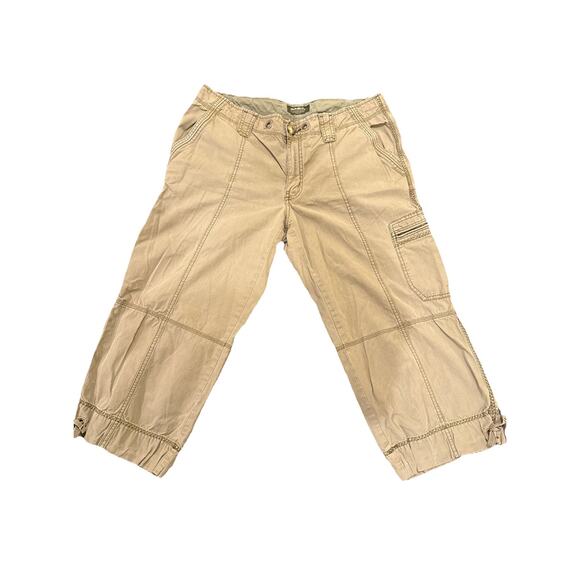 Eddie Bauer Pants - Eddie Bauer-Womens Cargo Crop Lightweight Pants-Size 12 Tall-Olive Green